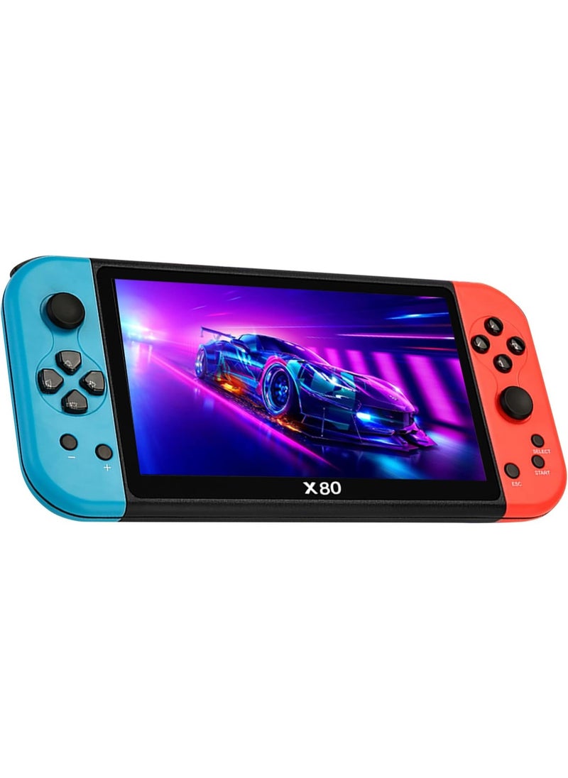 SMARTX X80 Retro Handheld Game Console – 7” HD Screen, 10,000+ Built-in Classic Games, Supports 10 Emulators, Expandable Storage up to 128GB TF Card – Portable Multifunctional Gaming Device for Kids & Adults  - Image 1