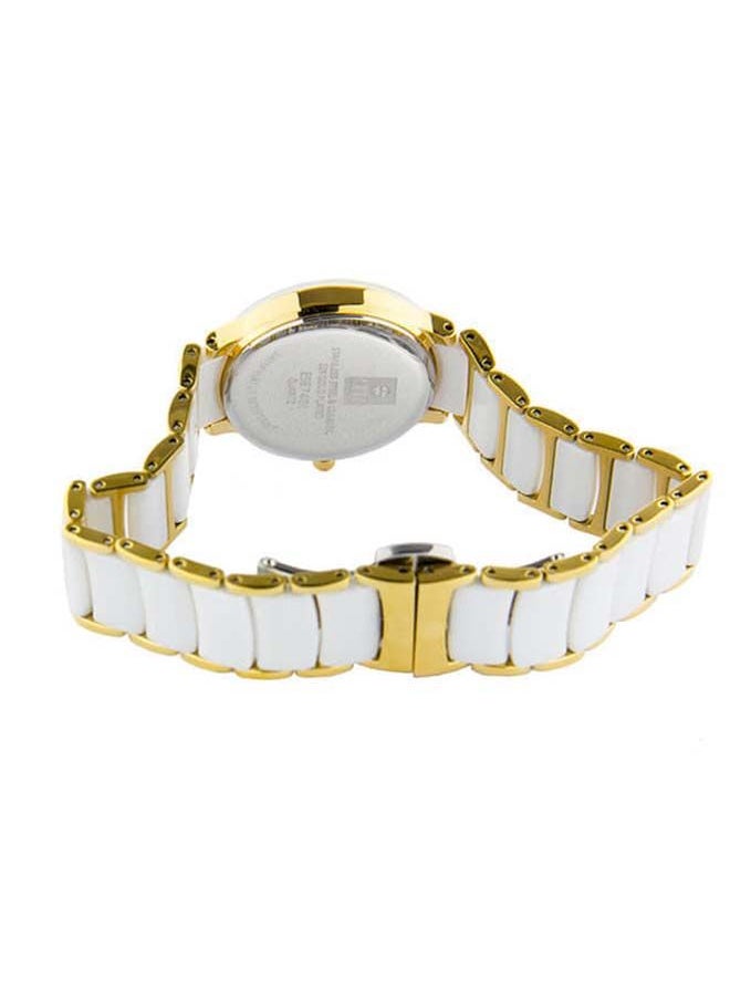 eliz - Eliz Mahal  Round Shape Ceramic Analog Wrist Watch ES8740L4GWW  - 28mm - Gold - Image 1