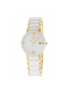 Eliz Mahal  Round Shape Ceramic Analog Wrist Watch ES8740L4GWW  - 28mm - Gold