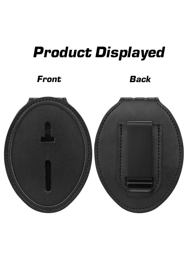 Ullnosoo Police Badge Holder Security Badge Holder Belt Clip Metal Clip And Chain Included Universal Leather Holder For Law Enforcement Ullnosoo - Image 3