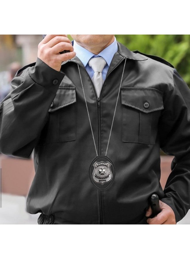 Ullnosoo Police Badge Holder Security Badge Holder Belt Clip Metal Clip And Chain Included Universal Leather Holder For Law Enforcement Ullnosoo - Image 5