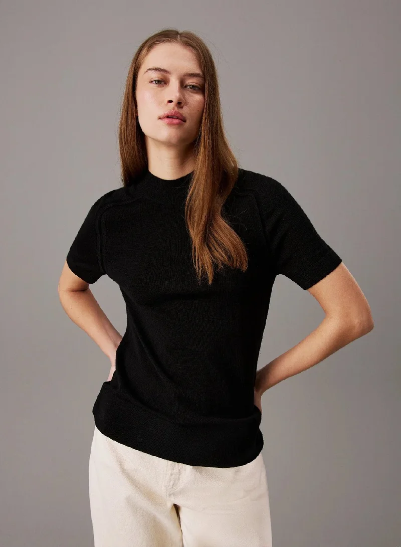 CALVIN KLEIN Slim Merino Mock Neck Jumper