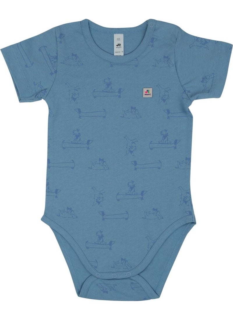 Jrmori Mr.j & Ms.r Printed Short Sleeve Bodysuit with Shoulder Snaps  - Image 1