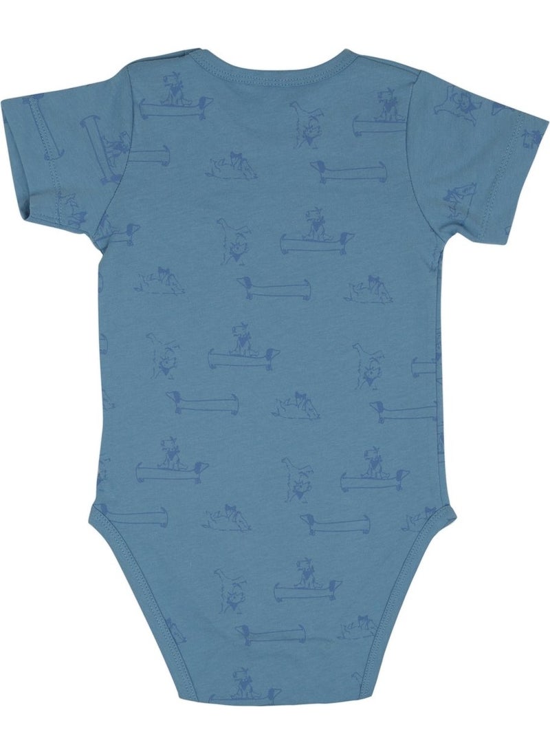 Jrmori Mr.j & Ms.r Printed Short Sleeve Bodysuit with Shoulder Snaps  - Image 2