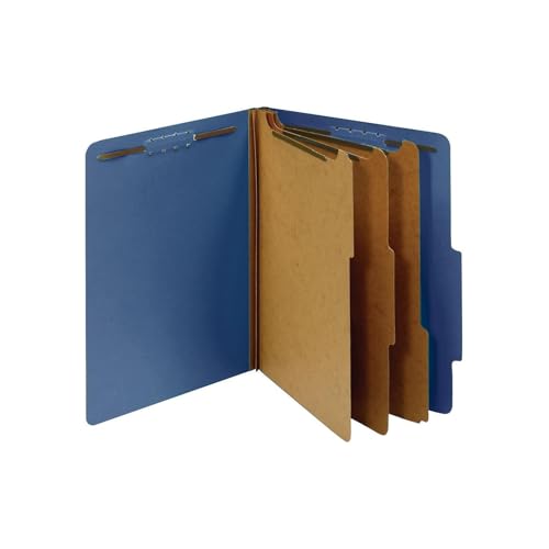 Pendaflex Classification Folders, Standard, 3 Dividers, Embedded Fasteners, 2/5 Cut Tab, Dark Blue, Letter, 10/BX (24096) - Image 2