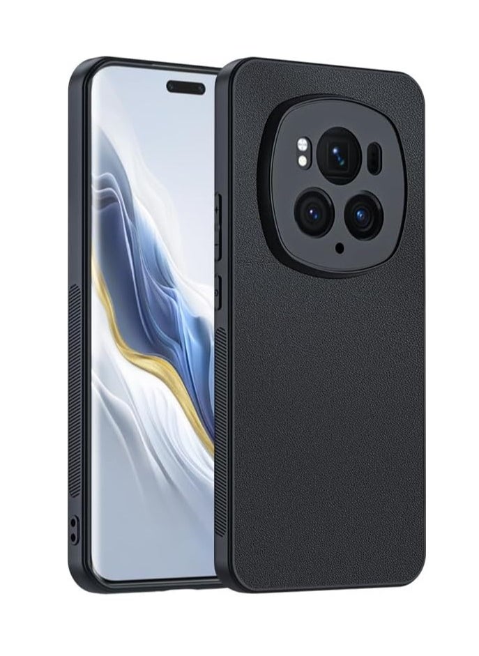 General - Honor Magic 6 Pro,Carbon Fiber PU Leatrher Skin Case Anti-Shock Case for Magic 6 Pro - Image 1