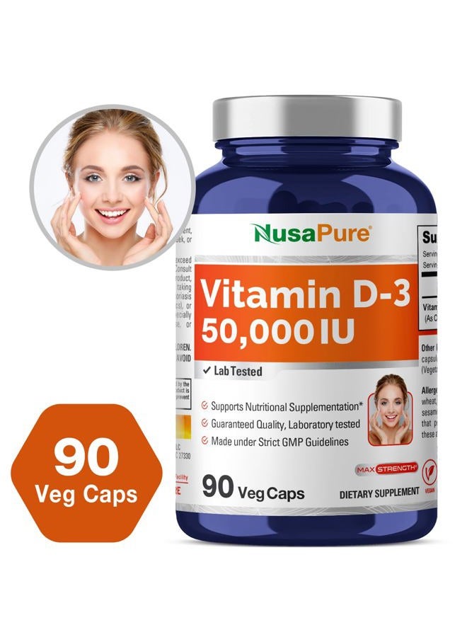 NusaPure Vitamin D3 50,000 IU 90 Veggie Capsules (Non-GMO, Vegan) - Image 4