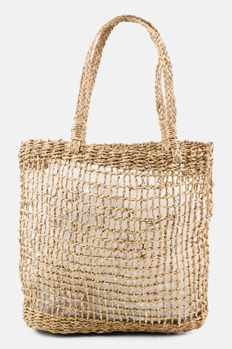 موي موتشو حقيبة تسوق من الألياف الطبيعية، لون تان