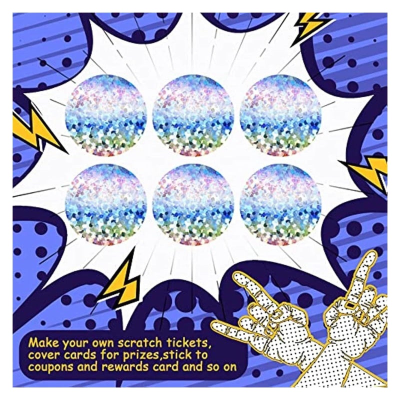 4 Roll 1200 Pcs Self Adhesive Scratch Off Stickers 2.5cm Diameter Secret Code Cover Activity Card Coating - Image 4
