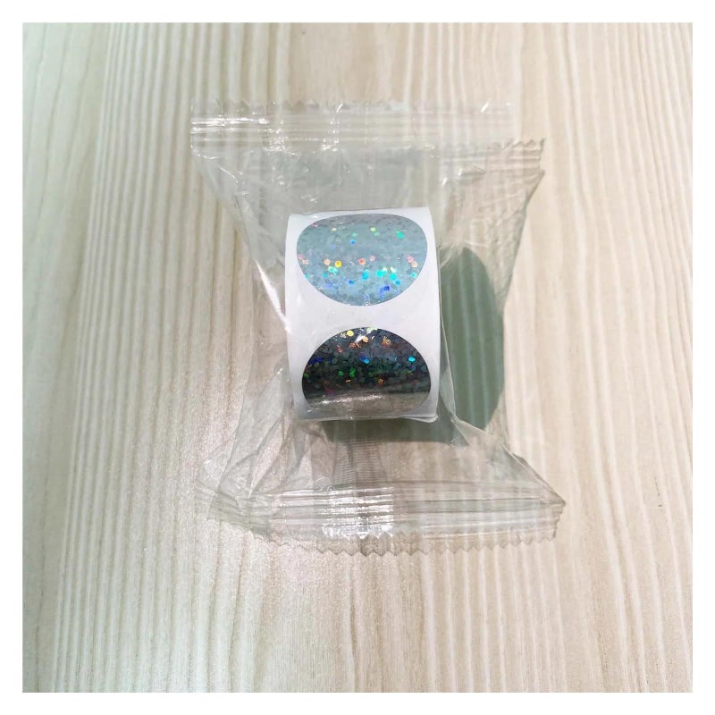 4 Roll 1200 Pcs Self Adhesive Scratch Off Stickers 2.5cm Diameter Secret Code Cover Activity Card Coating - Image 5