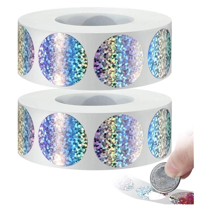 4 Roll 1200 Pcs Self Adhesive Scratch Off Stickers 2.5cm Diameter Secret Code Cover Activity Card Coating - Image 2