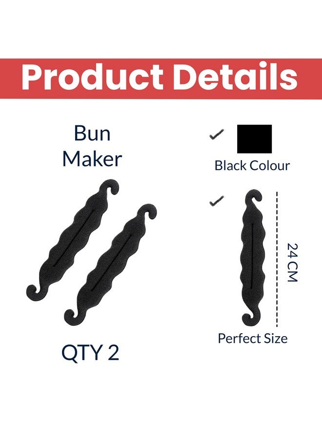 TEMPERIA (2pcs) Hair Bun & Puff Maker for Women & Girls - Hairstyle Accessories for Buns, Juda, French Twists & Updos - Modern Bun, Hair Bump Up & Puff Clips & Styling Tools - Image 2