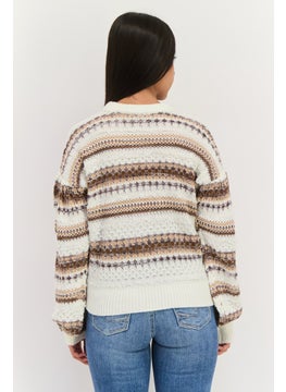 Black Tape Women Mock Long Sleeve Textured Sweater, Multicolor  - Image 3