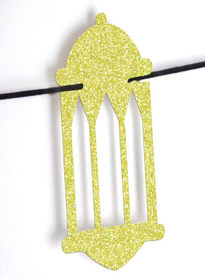 Festiko® Black Glitter Eid Mubarak Banner - Ramadan Kareem Bunting Party Decorations - Islamic Muslim Party Decors Supplies - Image 4