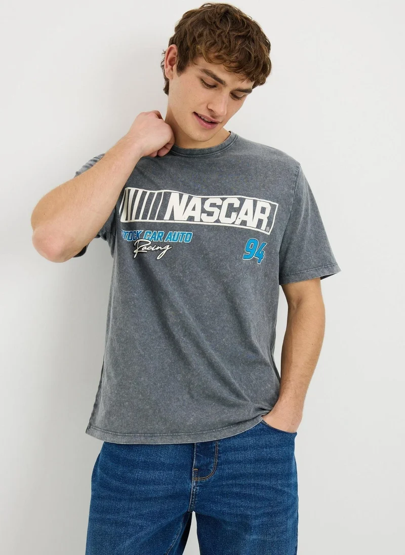 Matalan Nascar Grey Graphic T-Shirt