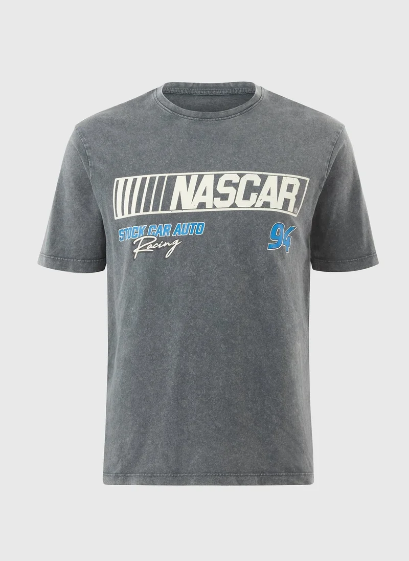 Matalan Grey Nascar Grey Graphic T-Shirt for Men | Best Price UAE