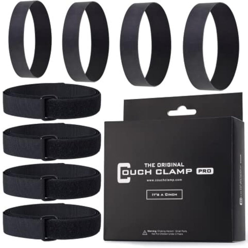 Couch Clamp Couch Clamp Pro Heavy Duty Couch Connectors for Sliding Sofas (4 Pack) - Easy Install Strap & No Tools Required - Hook & Loop Cinch Straps- Universal Fit Ideal for 3 Piece Modular Sectional Sofa  - Image 1