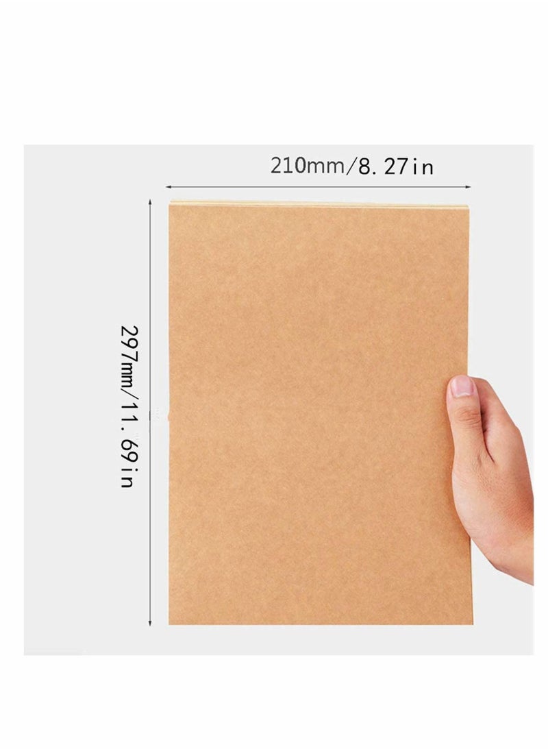 Excefore - A4 Self Adhesive Kraft Paper Matte Label Stickers Papers for Writing, Inkjet Printer and Laser Printer 80gsm A4 Adhesive Kraft Paper for Label Handcraft Making 50 Sheets - Image 1