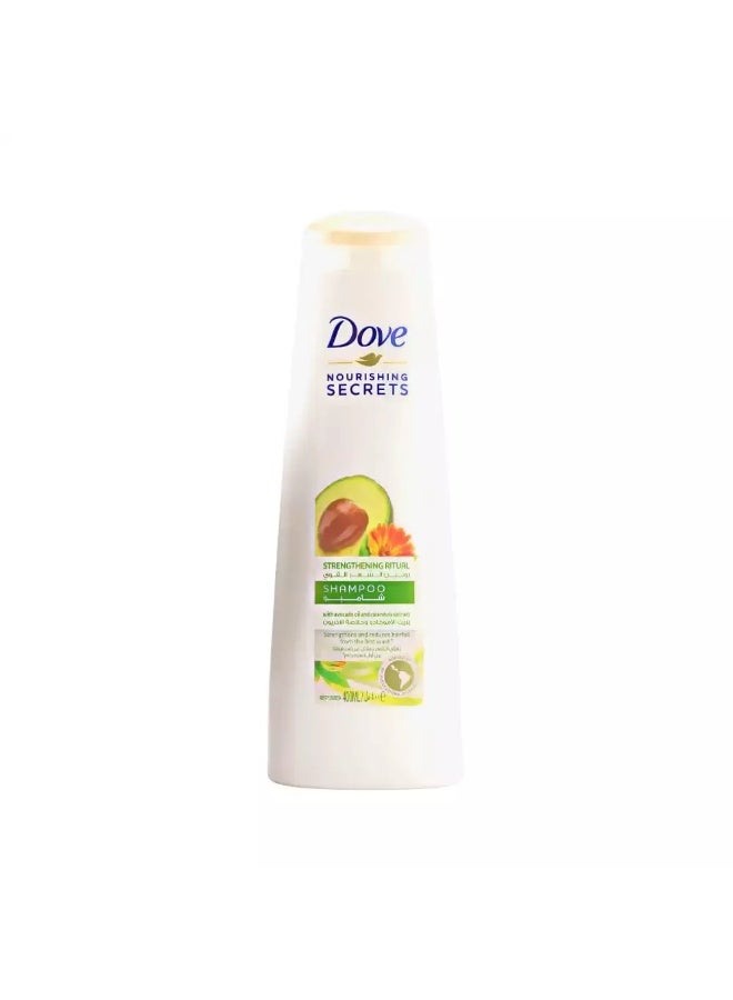 Dove Nourishing Secrets Shampoo Strengthens and Reduces Hairfall with avocado Oil and calendula Extracts- 400ml