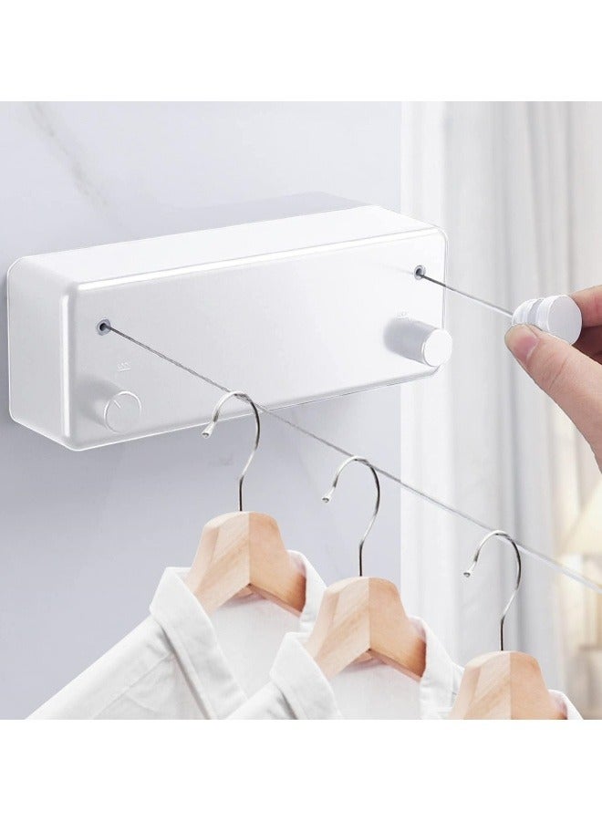 GGEROU حبل غسيل قابل للسحب (خط مزدوج)، مجفف ملابس داخلي وخارجي يُثبت على الحائط، حبل سحب الملابس قابل للتعديل من الفولاذ المقاوم للصدأ، 13.8 قدم - Image 1