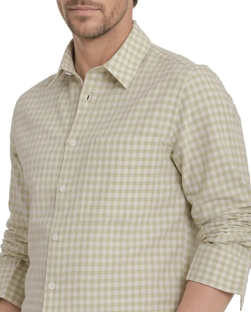 Rare Rabbit Men's Gingham Check Regular Fit Shirt