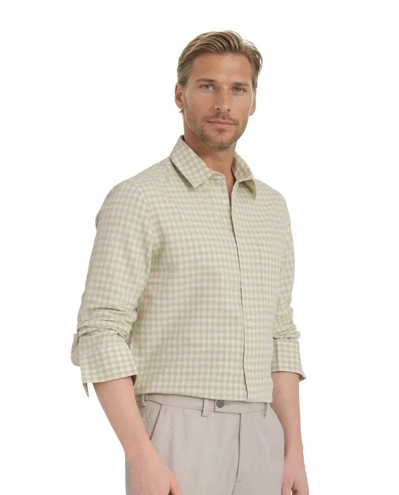 Rare Rabbit Men's Gingham Check Regular Fit Shirt