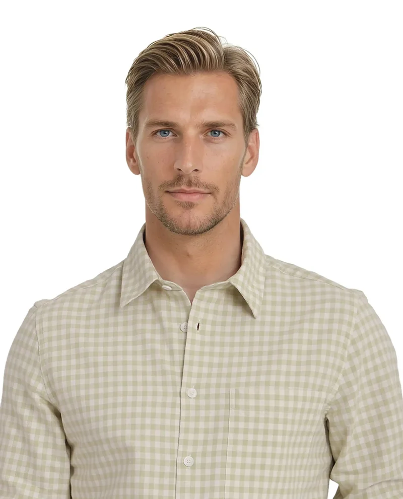 Rare Rabbit Men's Gingham Check Regular Fit Shirt