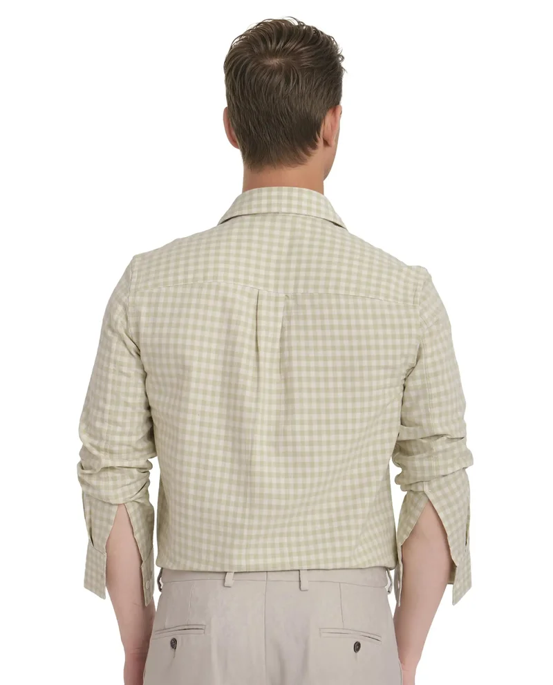 Rare Rabbit Men's Gingham Check Regular Fit Shirt