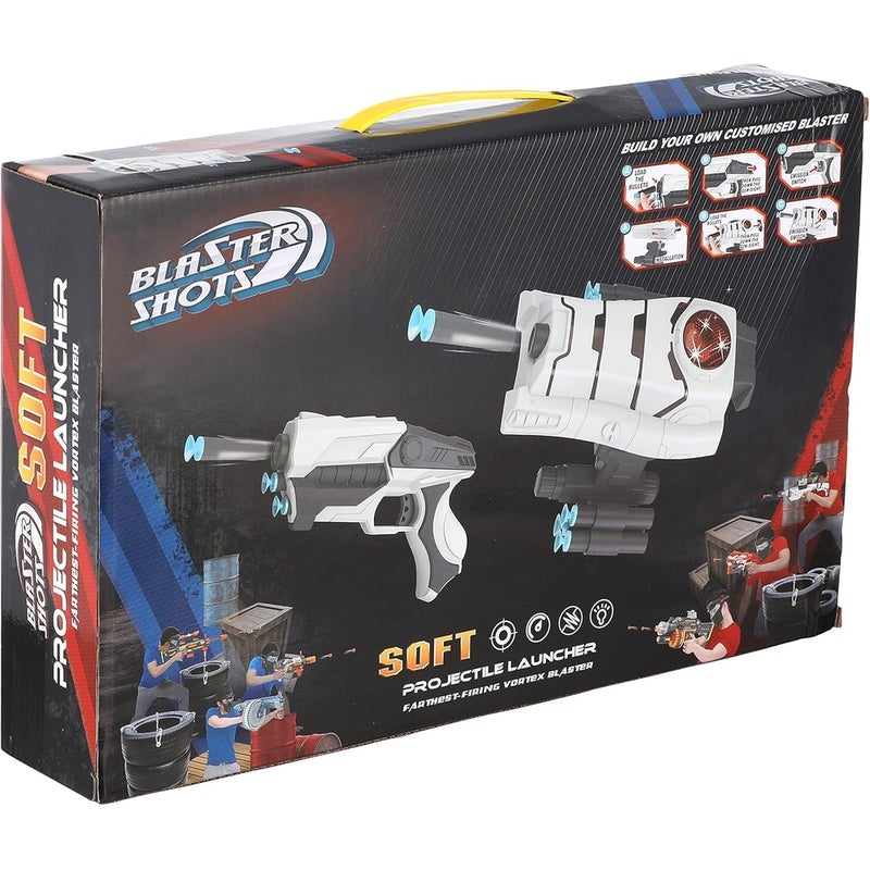 Blaster Shots Projectile Launcher & Gun with 12 Soft Foam Bullets - SB574 - Image 3