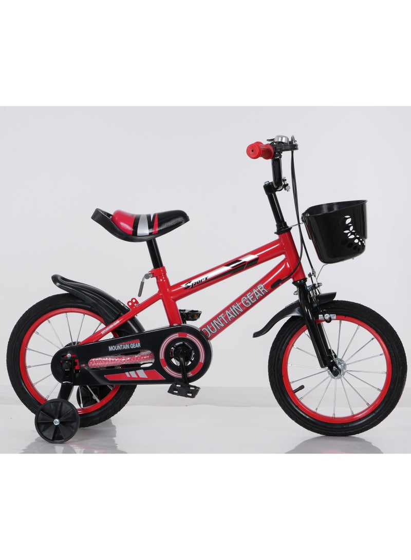 ام جي دراجة أطفال للأطفال بعمر 2-12 سنة، دورة 12/14/16/18 بوصة، إطار فولاذي عالي الكربون، مقعد قابل للتعديل، محامل ناعمة، آمنة ومستقرة، أحمر - Image 2