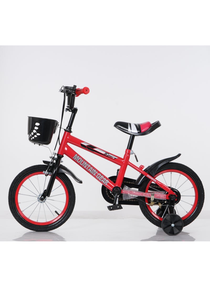 ام جي دراجة أطفال للأطفال بعمر 2-12 سنة، دورة 12/14/16/18 بوصة، إطار فولاذي عالي الكربون، مقعد قابل للتعديل، محامل ناعمة، آمنة ومستقرة، أحمر - Image 3