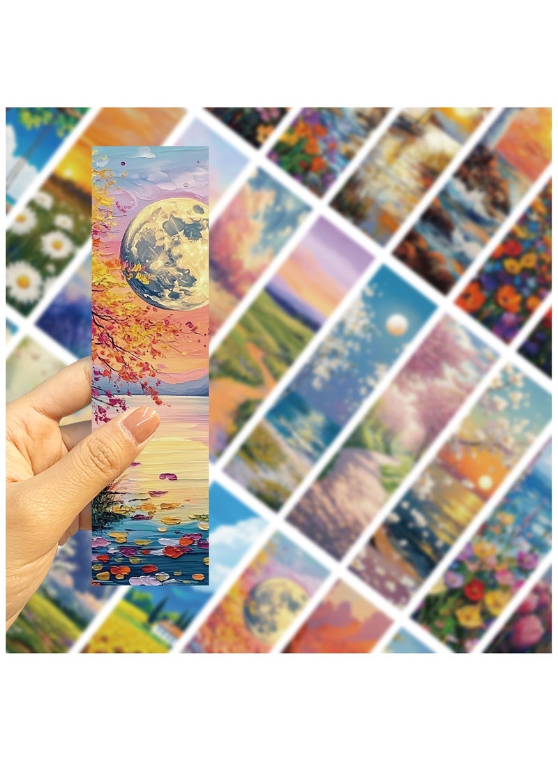 مجموعة من 30 علامة مرجعية بمناظر طبيعية للأطفال، علامات كتب للطلاب، مجموعة علامات كتب لطيفة من جانب واحد، مجموعة علامات كتب ذات طابع خاص لمحبي الكتب، هدية للأطفال والطلاب والمعلمين في الفصول الدراسية - Image 4