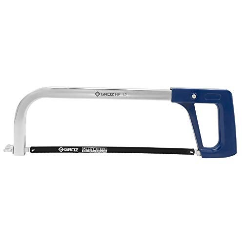 Groz Professional Hacksaw Frame -12 Inch (300mm) | Heavy Duty, Blue Handle| Mini saw for Wood Cutting, Carpenter Saw, DIY Task | Blue | HF/12/BC - Image 2