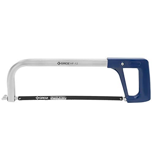 Groz Professional Hacksaw Frame -12 Inch (300mm) | Heavy Duty, Blue Handle| Mini saw for Wood Cutting, Carpenter Saw, DIY Task | Blue | HF/12/BC - Image 3
