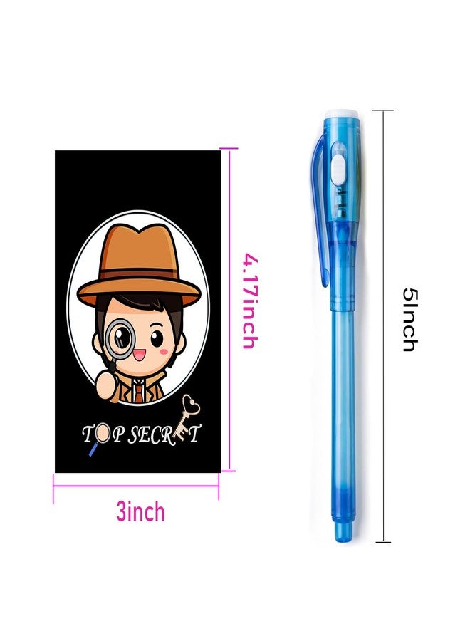 SCStyle 12 Pcs Party Favors | 6 Mini Notepads and 6 Invisible Ink Pen with UV Light Spy Pen Birthday Party, Classroom Prizes, party supplies - Image 2