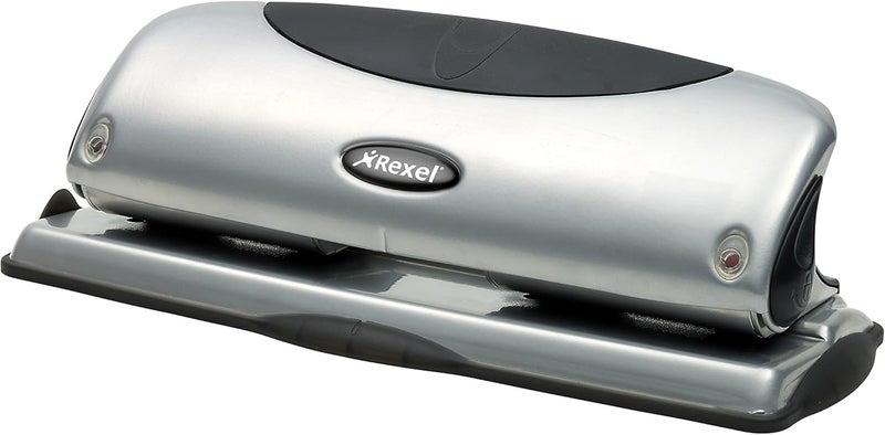 Rexel Precision 425 4 Hole Punch - 25 Sheet Capacity, Metal, Silver/Black - Image 5
