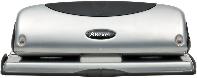 Rexel Precision 425 4 Hole Punch - 25 Sheet Capacity, Metal, Silver/Black - Image 3