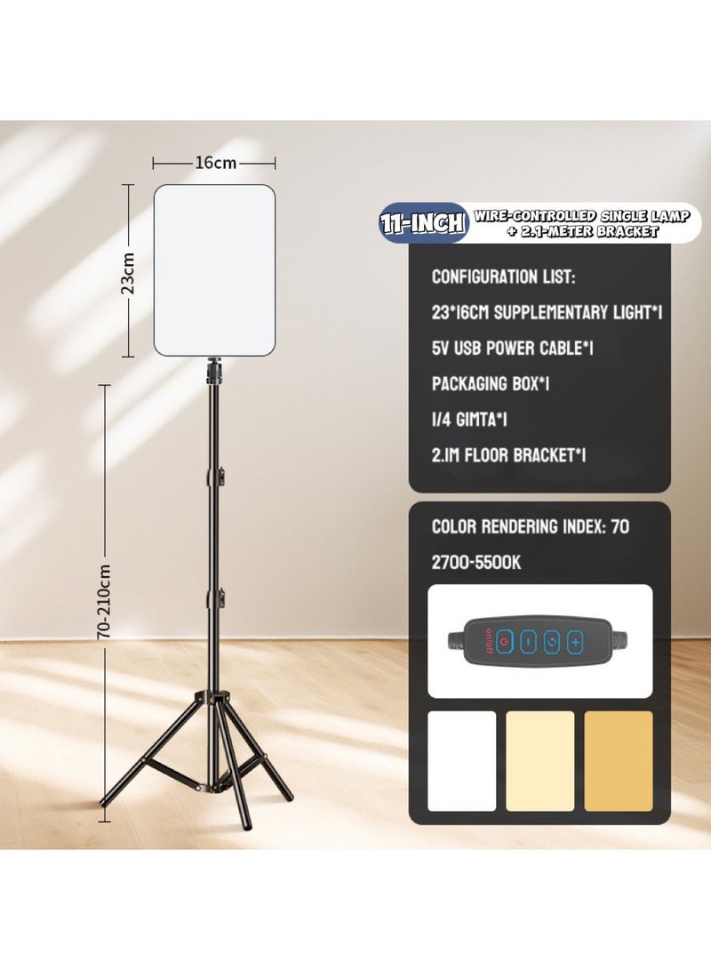 11-inch Dual-Color Temperature Wired LED Photography Light Kit – Professional Soft Light + 2.1m Carbon Fiber Stand | High CRI | for Live Streaming, Portraits & Product Shoots - Image 3