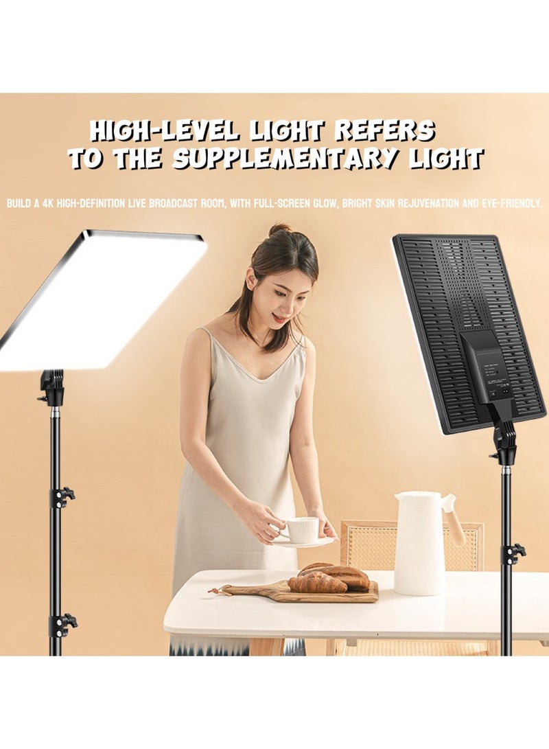 11-inch Dual-Color Temperature Wired LED Photography Light Kit – Professional Soft Light + 2.1m Carbon Fiber Stand | High CRI | for Live Streaming, Portraits & Product Shoots - Image 2