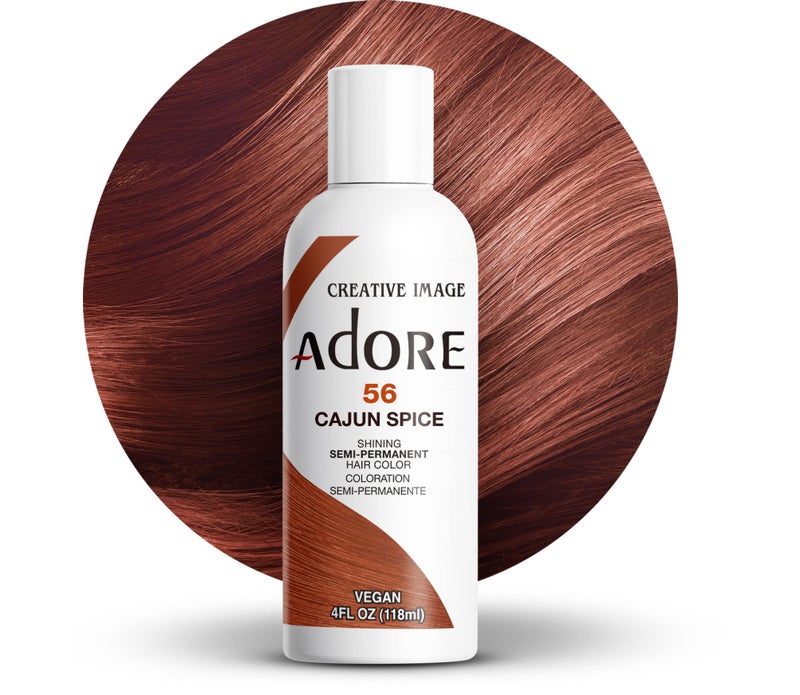 Adore Semi Permanent Hair Color (056 Cajun Spice) | Vegan & Cruelty-Free Brown Hair Dye | No Ammonia, No Peroxide, No Alcohol | 4 Fl Oz (Pack of 1) - Image 1