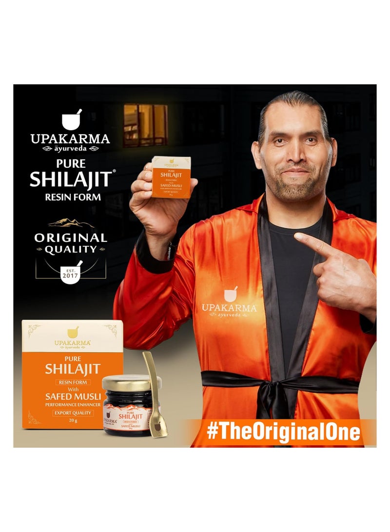 Shilajit with Safed Musli Resin 20g  Original & Pure Shilajit/Shilajeet for Men to Boost Physical Performance, Power, Stamina and Strength Lab Tested  Pack of 2