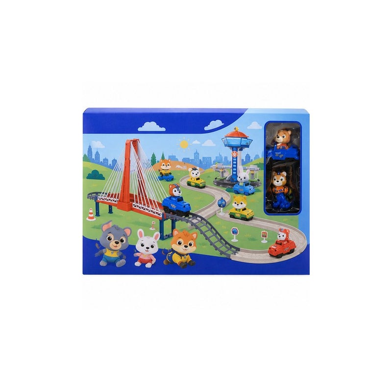 PAW PATROL Car World | Train Track Playset Toy for Children, with Bridge, Figures, and Vehicles, Animal Character Theme - Image 2