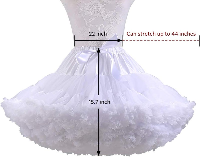 aingycy Women's Puffy Tutu Skirt Elastic Waist Tulle Tutu Skirt Fluffy Princess Ballet Dance Underskirt - Image 5
