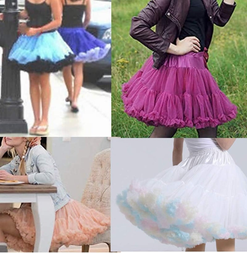 aingycy Women's Puffy Tutu Skirt Elastic Waist Tulle Tutu Skirt Fluffy Princess Ballet Dance Underskirt - Image 2