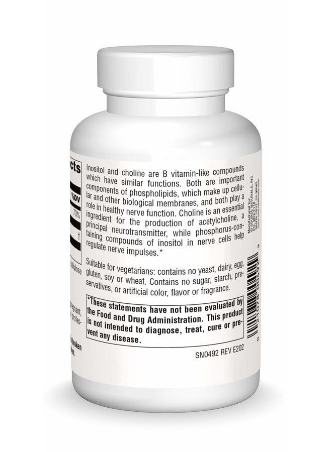 Source Naturals Inositol & Choline 800 mg 100 Tablet - Image 2