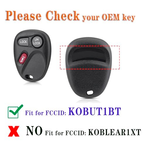 GZXNKEY Remote Key Fob Replacement Car Key for 1999 2000 2001 Chevy Silverado S10 GMC Sierra Sonoma / Chevy Suburban Tahoe 2000 2001 GMC Yukon Keyles Entry Remote Key KOBUT1BT,15732803 (Pack of 2 - Image 3