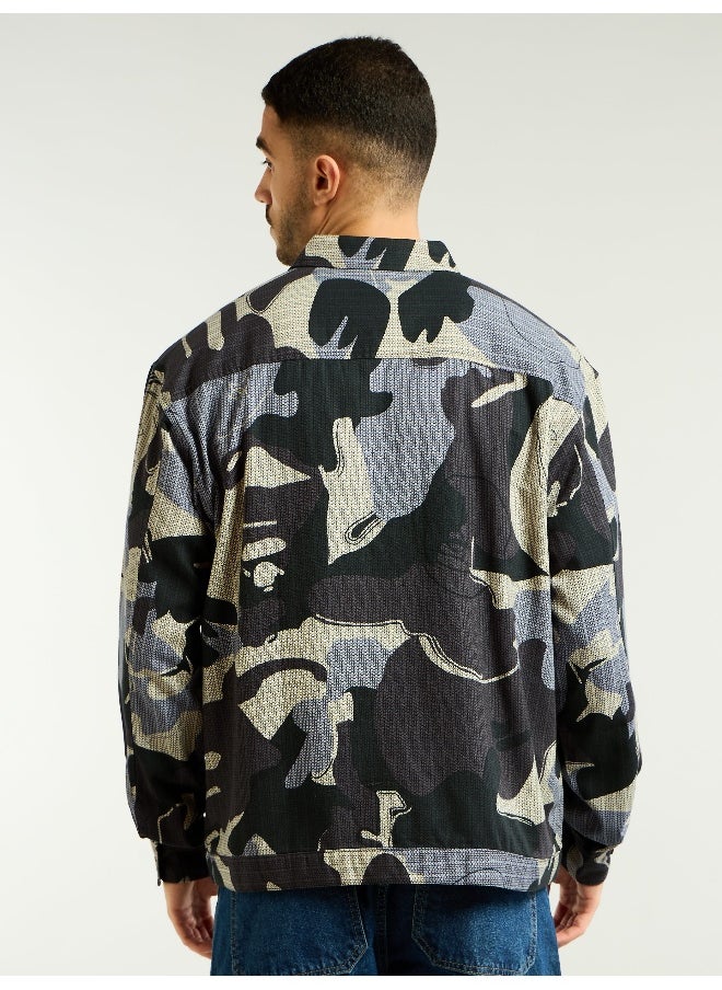 Beyoung Pine Grove Green Camo Print Shacket  - Image 2