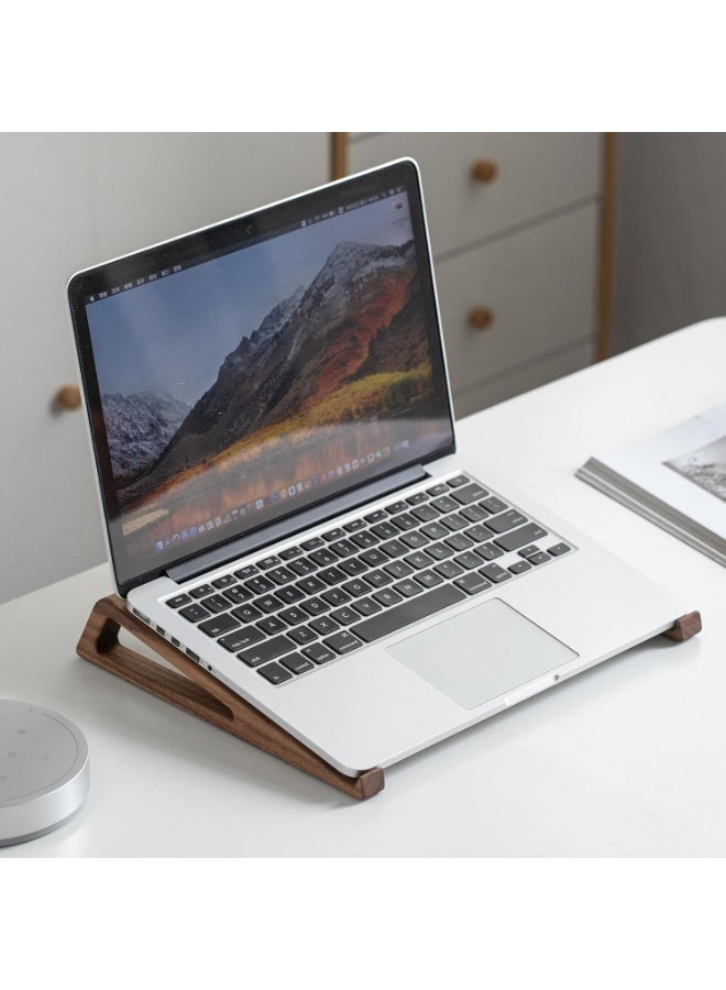Sunspire muso wood Laptop Stand for Desk, Walnut Laptop Riser, Ergonomic Wooden Laptop Ventilated Stand with 10 to 17.3 Inches Notebook PC Computer - Walnut - Image 5