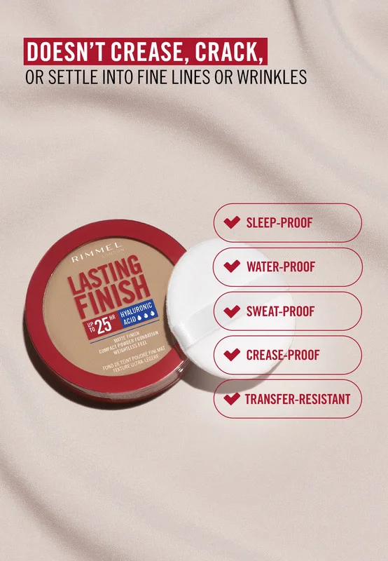 RIMMEL LONDON Lasting Finish Compact Foundation - 008 - Soft Beige, 7g