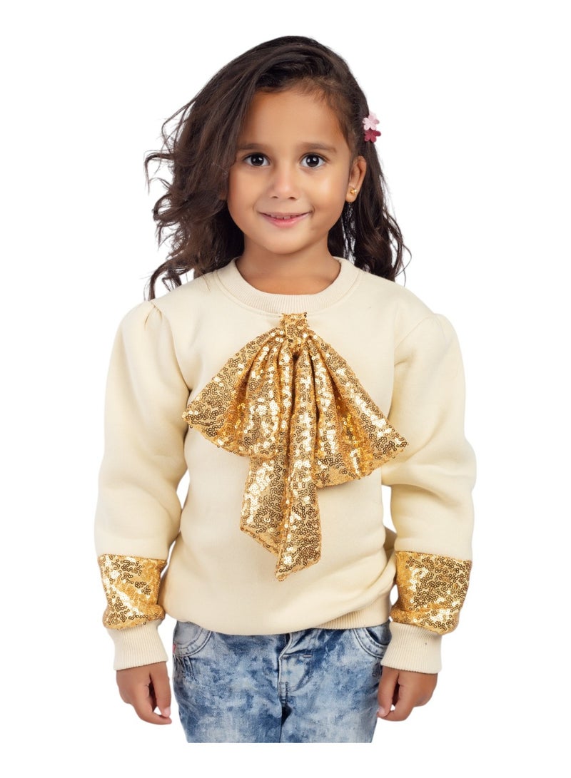 تشويس سويت شيرت بناتي فيونكة تل كبيرة – تصميم أنيق ومميز – كود 195